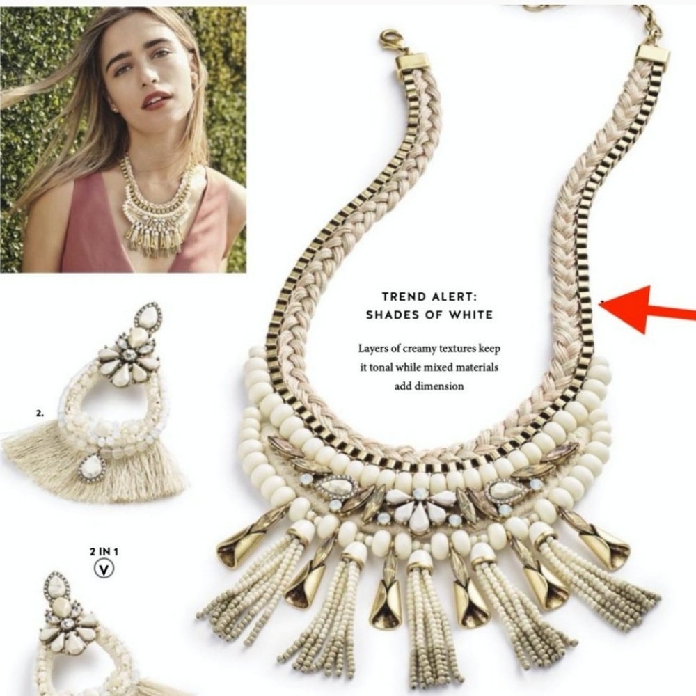 Stella & Dot Eloise beaded tussle necklace - Picture 2 of 6